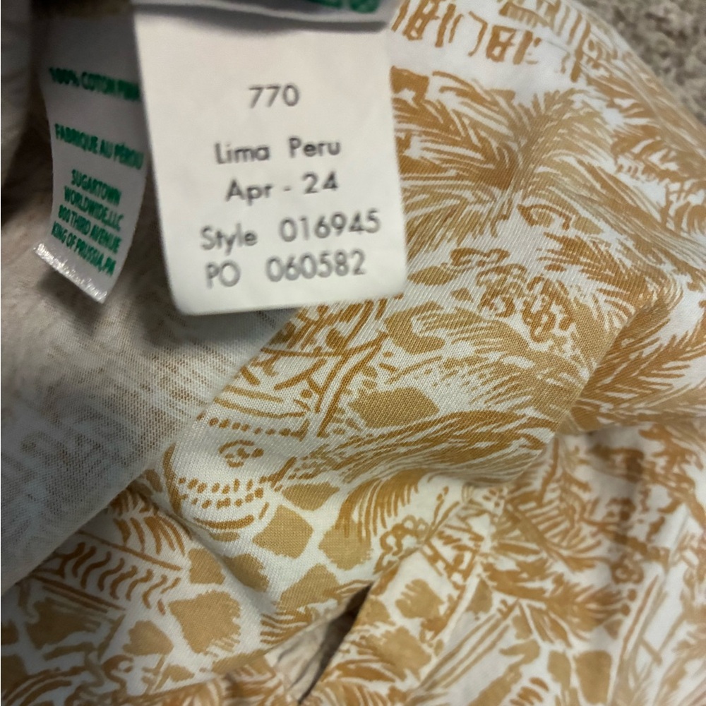 Lilly Pulitzer Beige and White Palm Print Midi Dress - Picture 6 of 7